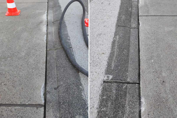 Polysulfidverfugung und Betonsanierung einer Betriebstankstelle in Heilbronn / Baden-Württemberg.