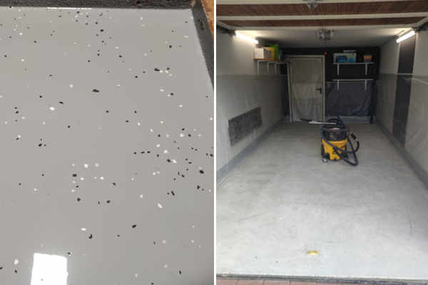 Garagenbeschichtung mit Logo mit Epoxidharz, Mühldorf a. Inn / Bayern